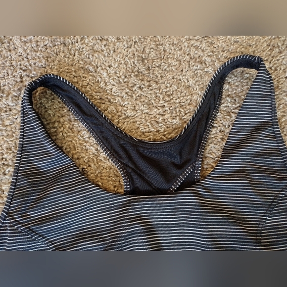 Tek Gear Black and Gray Striped Sports Bra - Picture 6 of 11